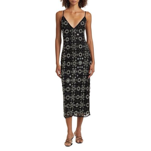 RAMY BROOK Lauriane Embellished Midi-Dress US 8 $995 - Picture 1 of 12
